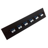 Other Brands Cab PP FA208 6BK Fiber Optic Panel Enclosure Adapter Loaded Adapter Panel with 6x Duplex LC UPC Singlemode Black