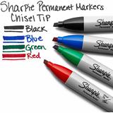 Sharpie 840 38264PP Markers Sharpie Chisel Tip Permanent Markers 4 Black Markers 38264 155598