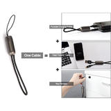 PrimeCables Cab PC 07963 USB 2 0 Nylon Braided USB A to Micro USB Charge Sync Key Pendant Cable Black 0 82ft PrimeCables