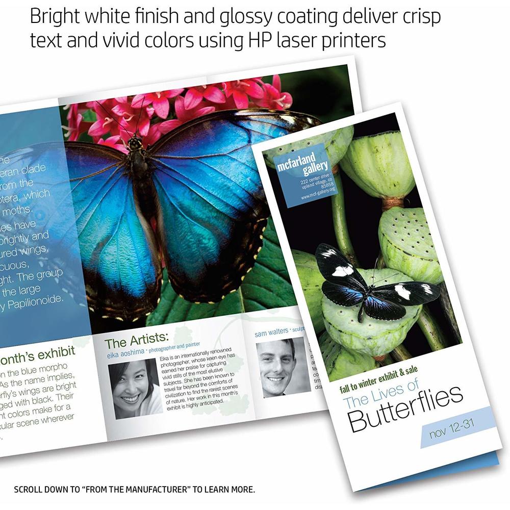 HP Glossy Colour Laser Brochure Paper, 8.5'' x 11'', 150/Pack