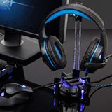 Enhance ENPCGHH100BKEW Laptops Accessories ENHANCE Gaming Headset Stand Headphone Holder 4 Port USB Hub 7 LED Modes