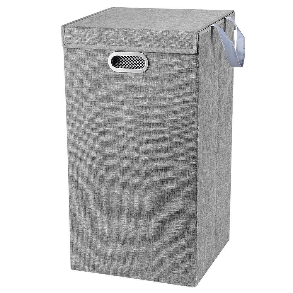 Foldable Laundry Bin, Single Laundry Hamper with Lid and