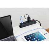 PrimeCables Cab PC 08003 Surge Protector Power Strip Recessed Power Strip Socket with 4 AC Outlets 2 USB Charging Hubs 2m 6 5