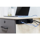 PrimeCables Cab PC 08003 Surge Protector Power Strip Recessed Power Strip Socket with 4 AC Outlets 2 USB Charging Hubs 2m 6 5