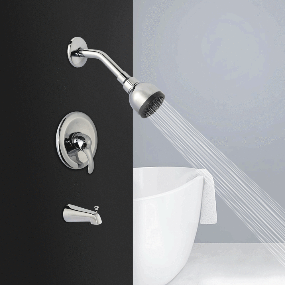 Bathroom Wall Mounted Rainfall Shower Faucet Set, with Pressure Balance