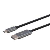 Monoprice Canada Cab 39240 Display Port Adapters Monoprice Bidirectional USB Type C to DisplayPort Cable 4K 60Hz Black 6ft