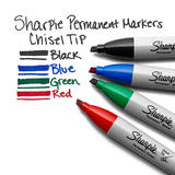 Sharpie n 840 38254PP Markers Sharpie Permanent Marker Chisel Tip 4 Pack Assorted Colors
