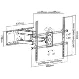 PrimeCables Cab LPA49 686 TV Wall Mounts Stands Super Solid Large Full Motion TV Wall Mount 50 90 LED LCD Curved Flat Panel T
