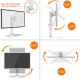 PrimeCables Cab LDT19 T01 Monitor Desk Mounts Single monitor desk mount heavy duty Screen Vertical Lift Montior Stand 17 27