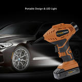 PrimeCables Cab CAP110 Hand Tools Portable Air Compressor Pump Cordless Tire Inflator with Digital Display LED Light PrimeCab