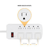 PrimeCables Cab LTS L08 Surge Protector Power Strip 8 Outlet Surge Protector Power Strip with 3 28ft Cord 125V 15A 1875W