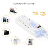 PrimeCables Cab LTS L08 Surge Protector Power Strip 8 Outlet Surge Protector Power Strip with 3 28ft Cord 125V 15A 1875W