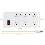 PrimeCables Cab LTS L08 Surge Protector Power Strip 8 Outlet Surge Protector Power Strip with 3 28ft Cord 125V 15A 1875W