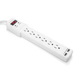 PrimeCables CAB LTS 03 Surge Protector Power Strip 6 Outlet Surge Protector Power Strip with 2 USB Ports 2m 6 56ft PrimeCable