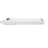 PrimeCables CAB LTS 03 Surge Protector Power Strip 6 Outlet Surge Protector Power Strip with 2 USB Ports 2m 6 56ft PrimeCable
