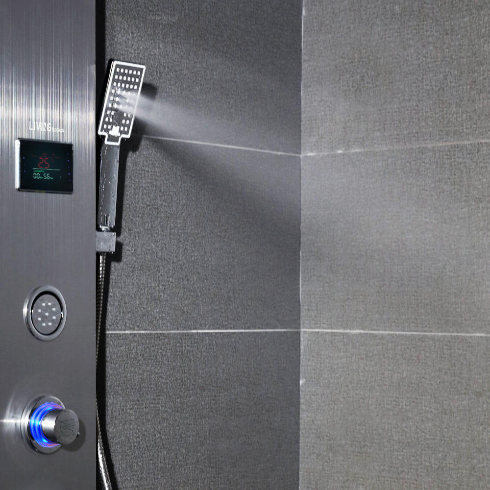 Shower Panel LED Light Rainfall Shower Head MultiFunction with