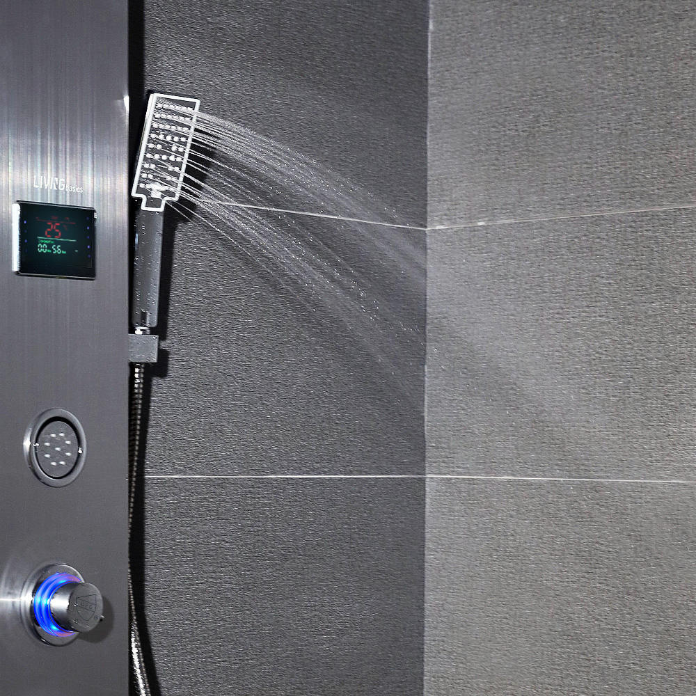 Shower Panel LED Light Rainfall Shower Head MultiFunction with