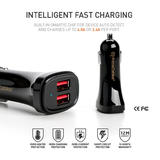 PrimeCables Cab gift0609 AC Power Adapters Birthday gift 4 8A Dual Ports USB Rapid Car Charger with Cable Ties Organizers and