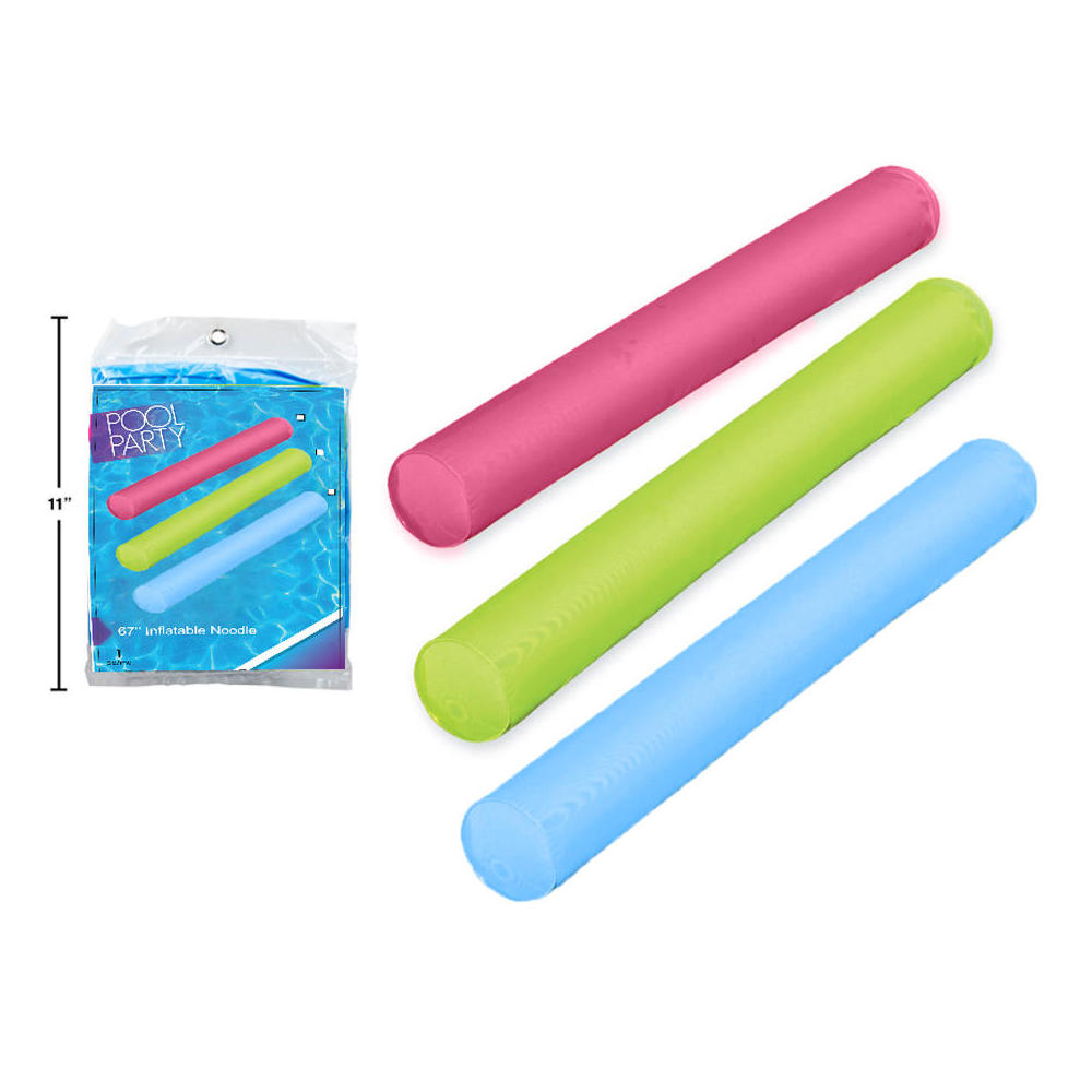 Pool Party Inflatable Noodle for Kids and Adults, 64.5" x 6.7", Random