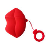 LIVINGbasics LVB LFY 04 Storage Bags Covers 3D Cute Cartoon Red Lip Silicone Protective Case For Airpods 1 2