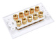 Quality Banana Binding Post Two Piece Inset Wall Plate for 5 Speakers Coupler Type cab 3539 2