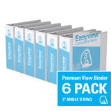 Davisgroup 8405 00 06 Binders Davis Group Easyview Premium D Ring Customizable View Binder 6 Pack 3 White