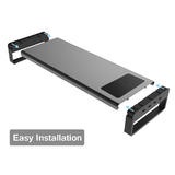 Other Brands ZG6033 Computer Stands Aluminum Monitor Stand with Wireless Charging Pad 4 USB 3 0 Ports Black