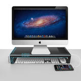 Other Brands ZG6033 Computer Stands Aluminum Monitor Stand with Wireless Charging Pad 4 USB 3 0 Ports Black