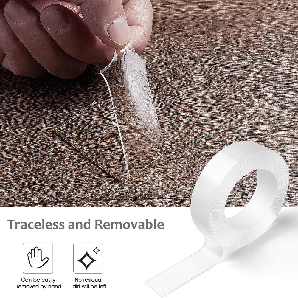 Reusable Traceless Nano Tape, Transparent, 3m, 1/Pack