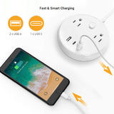 PrimeCables Cab PD57U 3UTNA Surge Protector Power Strip 2 Outlet Surge Protector Power Strip Pad with 1 USB C 2 USB A Ports 1