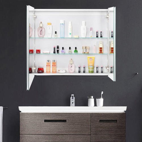 Aluminum Bathroom Medicine Double Door Wall Mounted