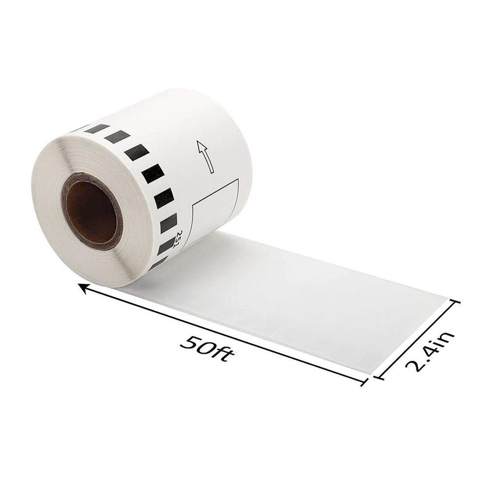 Brother DK2251 Continuous Label Roll, 2.4" x 50ft, Black/Red on White
