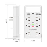 PrimeCables Cab LA 5SA G2 Surge Protector Power Strip Socket Shelf 6 Port Surge Protector Wall Outlet with 2 USB 1 USB C Nigh