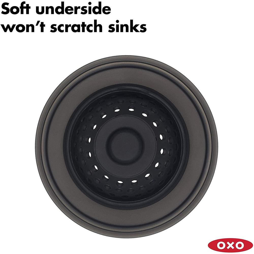 OXO Good Grips 2in1 Sink Strainer Stopper,Black,Sink Drain with Stopper
