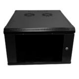 Other Brands RM 501 6U Wall Mount Bracket Cabinet Shelves Wall Mount Cabinet 6U x 19 5 Usable Depth Glass Door Fans Black