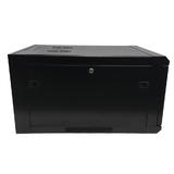 Other Brands RM 501 6U Wall Mount Bracket Cabinet Shelves Wall Mount Cabinet 6U x 19 5 Usable Depth Glass Door Fans Black