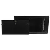 Other Brands RM 501 6U Wall Mount Bracket Cabinet Shelves Wall Mount Cabinet 6U x 19 5 Usable Depth Glass Door Fans Black