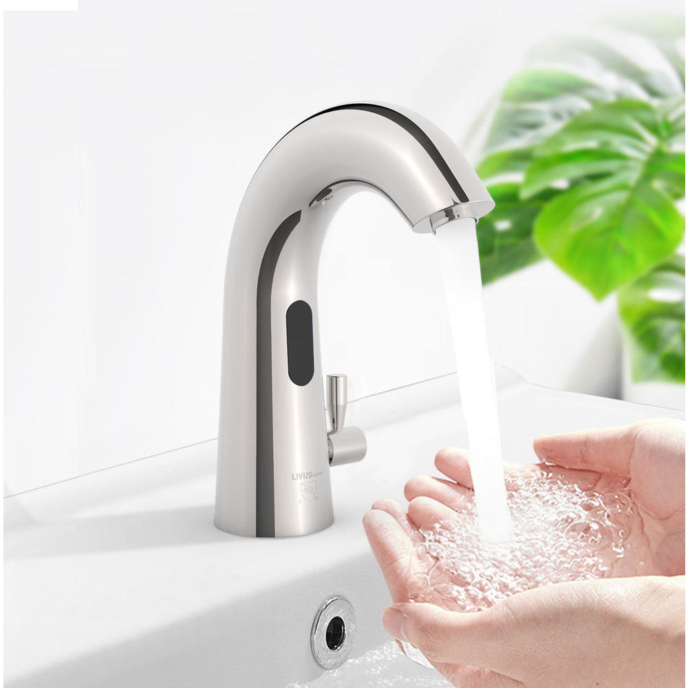 Automatic Touchless Basin Faucet with Cold & Hot Water HandsFree Bathroom Vessel Sink Tap