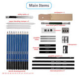 Other Brands OS HB AS210 Pencil 33 Pieces Professional Art Drawing Sketch Kit