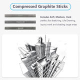 Other Brands OS HB AS210 Pencil 33 Pieces Professional Art Drawing Sketch Kit