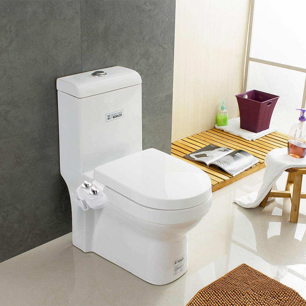 Bidet toilette non électrique ultra mince avec double buse à pression d