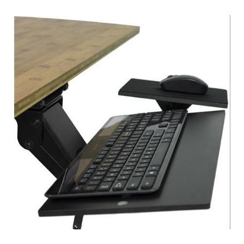Under Desk StandUp Keyboard Tray with Negative Tilt (Black)