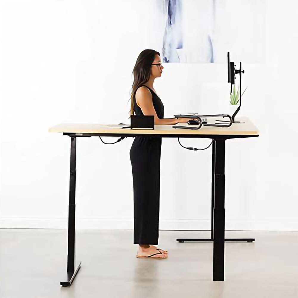 Triple Motor Height Adjustable SitStand Corner Desk Frame LShaped