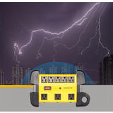 PrimeCables Cab LTS 8TS Plugs Sockets 8 Outlets Metal Housing Surge Protector with 14AWG 10Ft Cord 1350 Joules PrimeCables