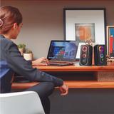 HP Cab DHE 6001 Speakers Subwoofer HP 2 0 Stereo Gaming Speaker with RGB Backlight 3 5 mm jack for audio