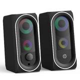 HP Cab DHE 6001 Speakers Subwoofer HP 2 0 Stereo Gaming Speaker with RGB Backlight 3 5 mm jack for audio