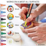 Moustache MOS SMQ906 Markers Acrylic Paint Marker Pens 12 Assorted Colors Pack Moustache