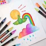 Moustache MOS SMQ906 Markers Acrylic Paint Marker Pens 12 Assorted Colors Pack Moustache