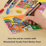 Moustache MOS SMQ906 Markers Acrylic Paint Marker Pens 12 Assorted Colors Pack Moustache