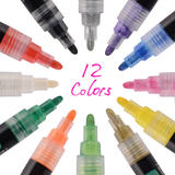 Moustache MOS SMQ906 Markers Acrylic Paint Marker Pens 12 Assorted Colors Pack Moustache
